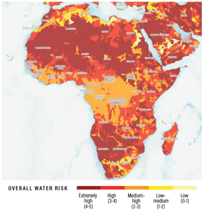 Figure 1. Africa faces some of the highest water risk in the world
