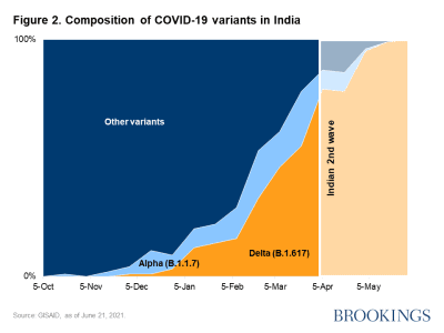 Figure 2. Composition of COVID-19 variants in India